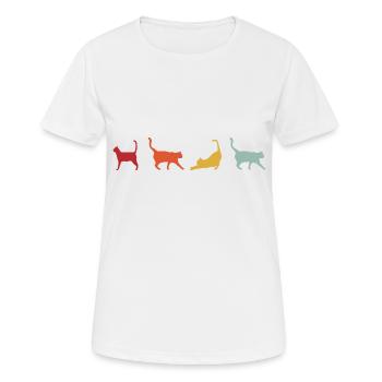 Cat Vintage Rétro - T-shirt respirant Femme - blanc - Devant - AI Model Female 172 dark (172cm)