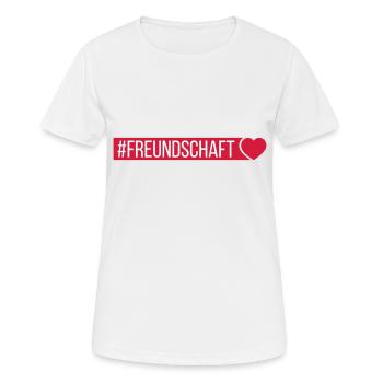 Cœur d’amitié - T-shirt respirant Femme - blanc - Devant - AI Model Female 172 dark (172cm)
