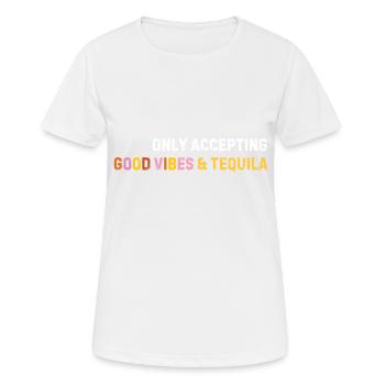 Akzeptiert nur - Frauen T-Shirt atmungsaktiv - Weiß - Vorne - AI Model Female 172 dark (172cm)