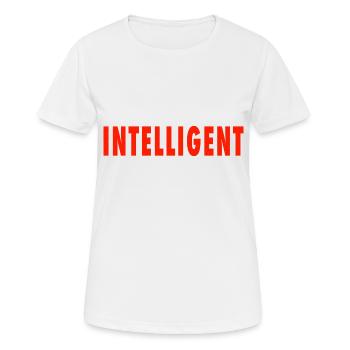 intelligent - Frauen T-Shirt atmungsaktiv - Weiß - Vorne - AI Model Female 172 dark (172cm)