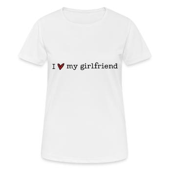 J’aime ma copine - T-shirt respirant Femme - blanc - Devant - AI Model Female 172 dark (172cm)