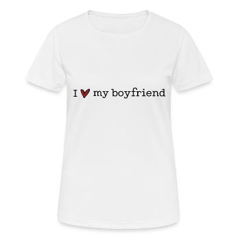 J’aime mon copain - T-shirt respirant Femme - blanc - Devant - AI Model Female 172 dark (172cm)