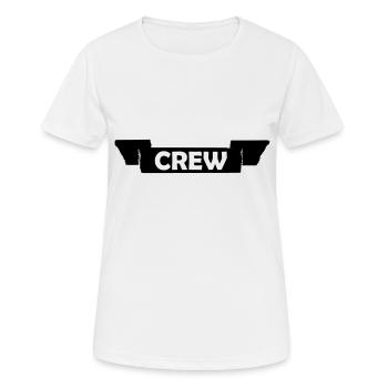 Crew - Frauen T-Shirt atmungsaktiv - Weiß - Vorne - AI Model Female 172 dark (172cm)