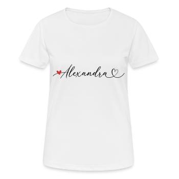 Alexandra Name Vorname Kalligrafieherz - Frauen T-Shirt atmungsaktiv - Weiß - Vorne - AI Model Female 172 dark (172cm)