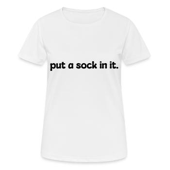 Halt die Klappe - Frauen T-Shirt atmungsaktiv - Weiß - Vorne - AI Model Female 172 dark (172cm)