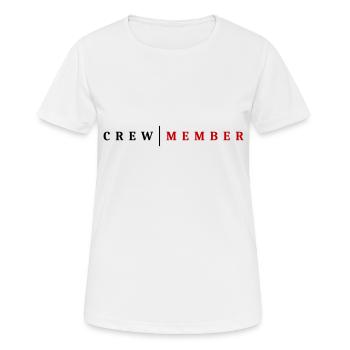 Crew Mitglied - Frauen T-Shirt atmungsaktiv - Weiß - Vorne - AI Model Female 172 dark (172cm)