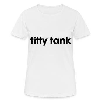 titty tank - Frauen T-Shirt atmungsaktiv - Weiß - Vorne - AI Model Female 172 dark (172cm)
