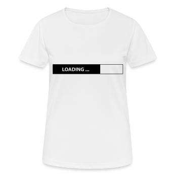 Loading - Frauen T-Shirt atmungsaktiv - Weiß - Vorne - AI Model Female 172 dark (172cm)
