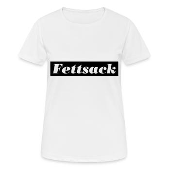 fettsack - Frauen T-Shirt atmungsaktiv - Weiß - Vorne - AI Model Female 172 dark (172cm)