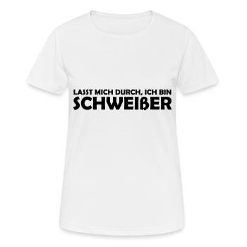 schweißer - Frauen T-Shirt atmungsaktiv - Weiß - Vorne - AI Model Female 172 dark (172cm)