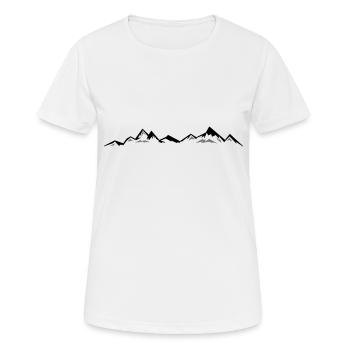 BERGE Gebirge Landschaft Silhouette Panorama - Frauen T-Shirt atmungsaktiv - Weiß - Vorne - AI Model Female 172 dark (172cm)