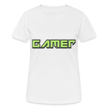 Gamer - Frauen T-Shirt atmungsaktiv - Weiß - Vorne - AI Model Female 172 dark (172cm)