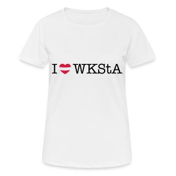i love wksta - Frauen T-Shirt atmungsaktiv - Weiß - Vorne - AI Model Female 172 dark (172cm)