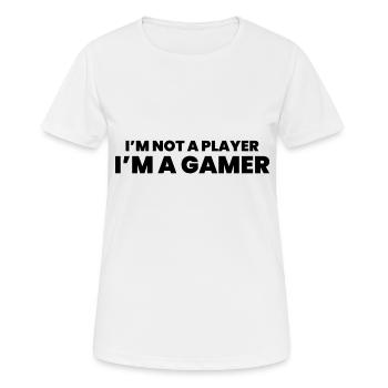 I am Not A Player I am A Gamer - Women's Breathable T-Shirt - white - Front - AI Model Female 172 dark (172cm)