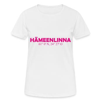 Hämeenlinna Finlande Coordonnées Longitude Latitude - T-shirt respirant Femme - blanc - Devant - AI Model Female 172 dark (172cm)