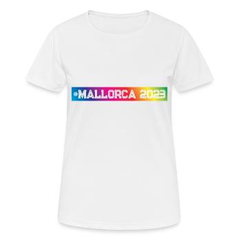 Mallorca 2023 Bunt - Frauen T-Shirt atmungsaktiv - Weiß - Vorne - AI Model Female 172 dark (172cm)