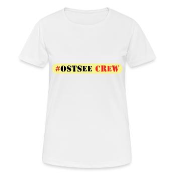 Ostsee Crew - Frauen T-Shirt atmungsaktiv - Weiß - Vorne - AI Model Female 172 dark (172cm)