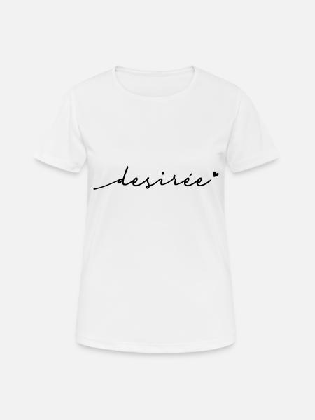 Nom cursif Desirée - T-shirt respirant Femme - blanc