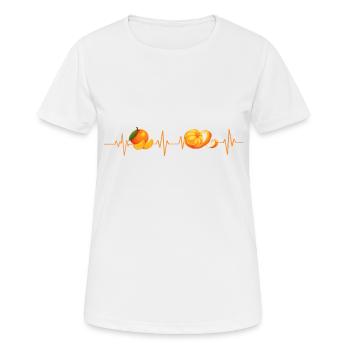 Mandarine Herzschlag - Geschenkidee - Frauen T-Shirt atmungsaktiv - Weiß - Vorne - AI Model Female 172 dark (172cm)