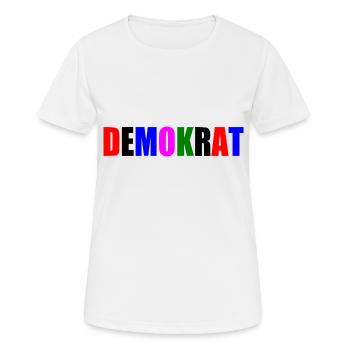 Demokrat - Frauen T-Shirt atmungsaktiv - Weiß - Vorne - AI Model Female 172 dark (172cm)
