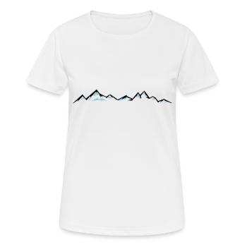BERGE Gebirge Landschaft Silhouette Panorama - Frauen T-Shirt atmungsaktiv - Weiß - Vorne - AI Model Female 172 dark (172cm)