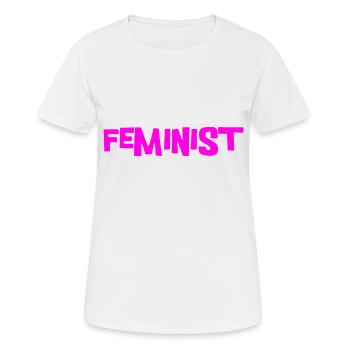 Feminist - Frauen T-Shirt atmungsaktiv - Weiß - Vorne - AI Model Female 172 dark (172cm)