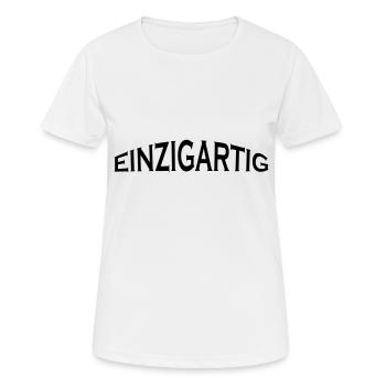 einzigartig - Frauen T-Shirt atmungsaktiv - Weiß - Vorne - AI Model Female 172 dark (172cm)