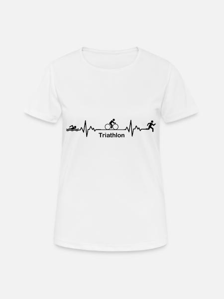 Triathlon Natation Bike Run - T-shirt respirant Femme - blanc