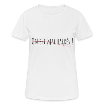 On est mal barrés ! - T-shirt respirant Femme - blanc - Devant - AI Model Female 172 dark (172cm)