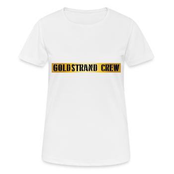 Goldstrand Crew - Frauen T-Shirt atmungsaktiv - Weiß - Vorne - AI Model Female 172 dark (172cm)