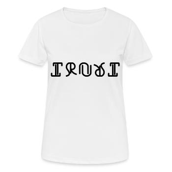 TRUST AMBIGRAM digital - Women's Breathable T-Shirt - white - Front - AI Model Female 172 dark (172cm)
