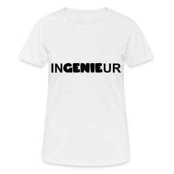 Ingenieur = Genie - Frauen T-Shirt atmungsaktiv - Weiß - Vorne - AI Model Female 172 dark (172cm)