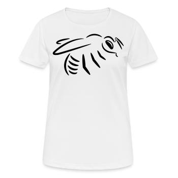 Bee drawing (line drawing) - Women's Breathable T-Shirt - white - Front - AI Model Female 172 dark (172cm)