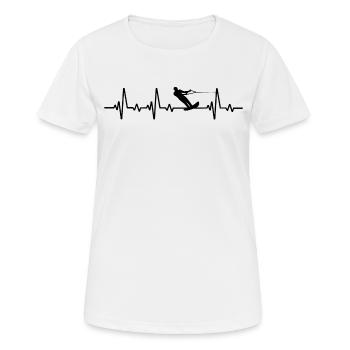 wakeboarden herzschlag wakeboard wakeboarder - Frauen T-Shirt atmungsaktiv - Weiß - Vorne - AI Model Female 172 dark (172cm)