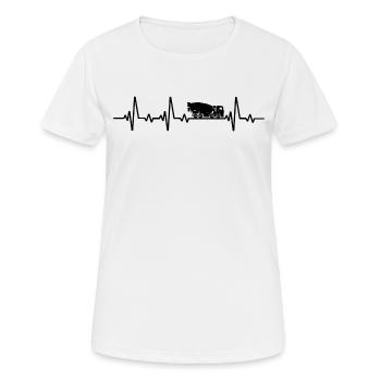 Concrete mixer heartbeat fhrmischer - Women's Breathable T-Shirt - white - Front - AI Model Female 172 dark (172cm)
