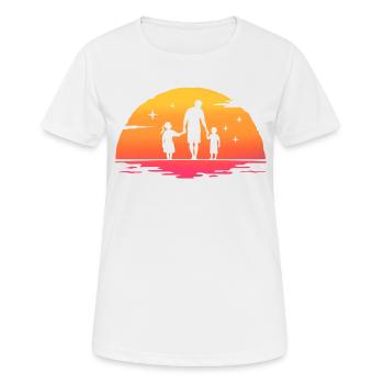 Vater und Tochter - Vater und Sohn, Vater Sohn und Tochter - Frauen T-Shirt atmungsaktiv - Weiß - Vorne - AI Model Female 172 dark (172cm)