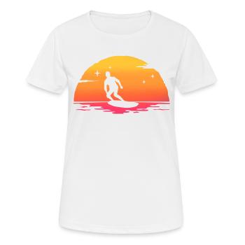 sunrise surf surfer t-shirt surfing - T-shirt respirant Femme - blanc - Devant - AI Model Female 172 dark (172cm)