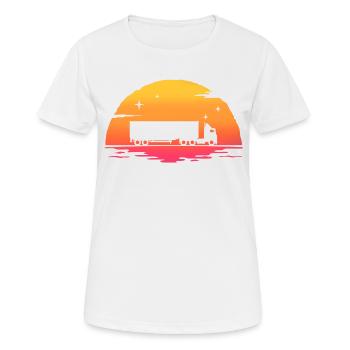 sunrise camion routier cadeau chauffeur - T-shirt respirant Femme - blanc - Devant - AI Model Female 172 dark (172cm)