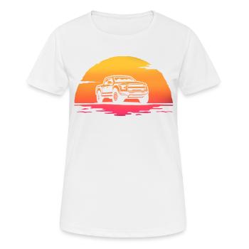 Sunrise Pick Up T-Shirt Offroad-Auto - Frauen T-Shirt atmungsaktiv - Weiß - Vorne - AI Model Female 172 dark (172cm)