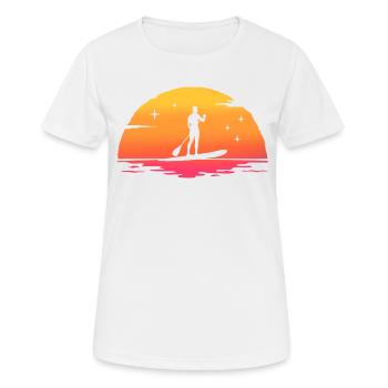 Sunrise paddle board paddle surf standing paddle - T-shirt respirant Femme - blanc - Devant - AI Model Female 172 dark (172cm)