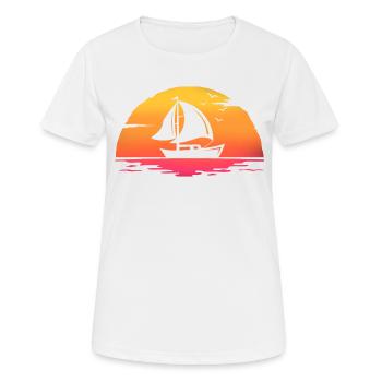 Sunrise Sail Sailing Captain T-Shirt Segelboot Boot - Frauen T-Shirt atmungsaktiv - Weiß - Vorne - AI Model Female 172 dark (172cm)