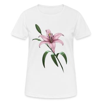 Lys rose - T-shirt respirant Femme - blanc - Devant - AI Model Female 172 dark (172cm)