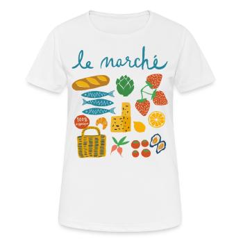 Markt Frankreich Sardinen Mädchen Sommer Frauen - Frauen T-Shirt atmungsaktiv - Weiß - Vorne - AI Model Female 172 dark (172cm)