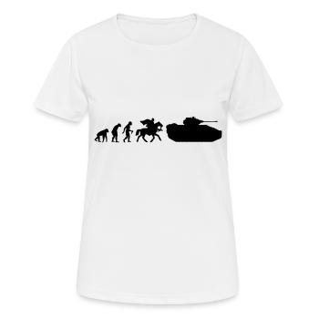 Evolution War - Frauen T-Shirt atmungsaktiv - Weiß - Vorne - AI Model Female 172 dark (172cm)