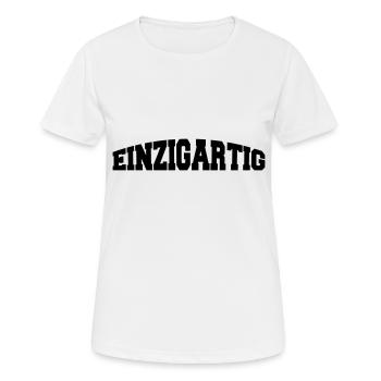 einzigartig - Frauen T-Shirt atmungsaktiv - Weiß - Vorne - AI Model Female 172 dark (172cm)