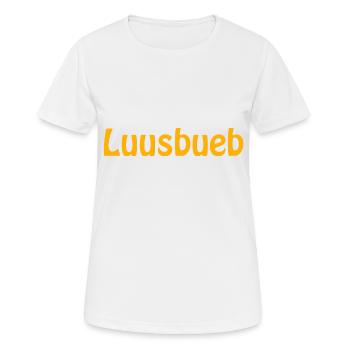 Luusbueb Schwiizertüütsch Dialecte insolent bébé body - T-shirt respirant Femme - blanc - Devant - AI Model Female 172 dark (172cm)