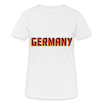 Allemagne Allemagne 3D effet couleurs noir rouge G - T-shirt respirant Femme - blanc - Devant - AI Model Female 172 dark (172cm)