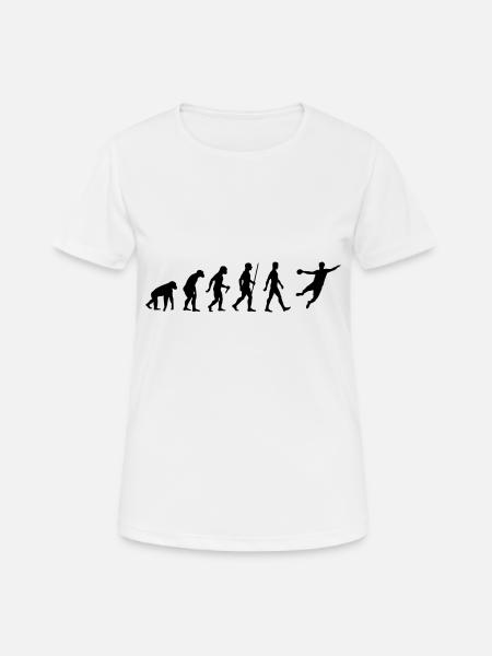 Handballer Evolution Handballspieler Handball - Frauen T-Shirt atmungsaktiv - Weiß