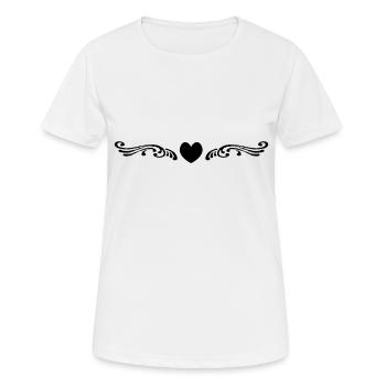 ornament heart black - Women's Breathable T-Shirt - white - Front - AI Model Female 172 dark (172cm)
