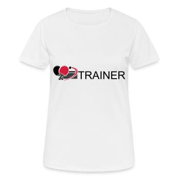 Trainer - Frauen T-Shirt atmungsaktiv - Weiß - Vorne - AI Model Female 172 dark (172cm)